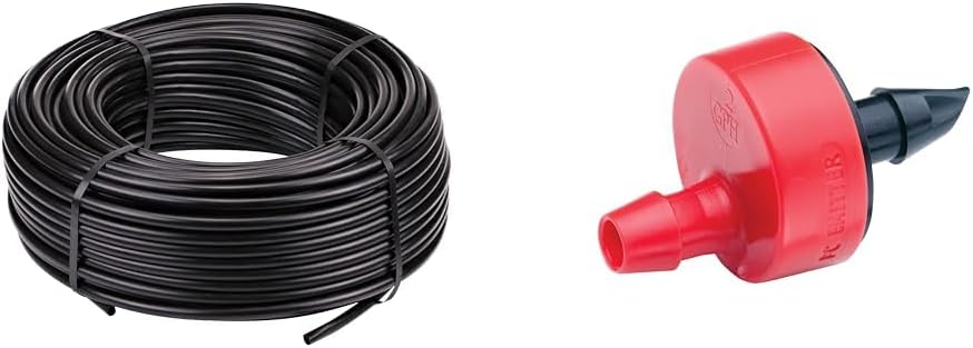 Raindrip 500-Foot 1/2-Inch Drip Irrigation Tubing and Rain Bird 30-Pack 2 Gallon Per Hour Drip Emitters Bundle