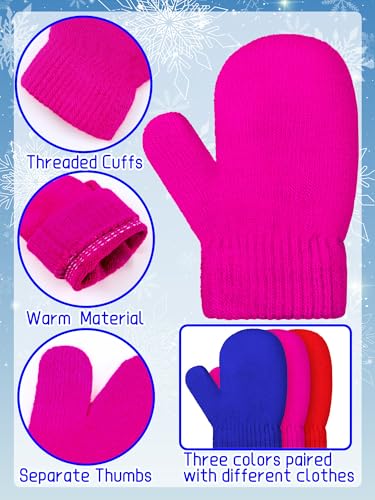 SATINIOR 3 Paia Guanti Per Bambini Invernali In Vello Morbidi A Dito Pieno Guanti Invernali Per Ragazza E Ragazzi Nero 44038556