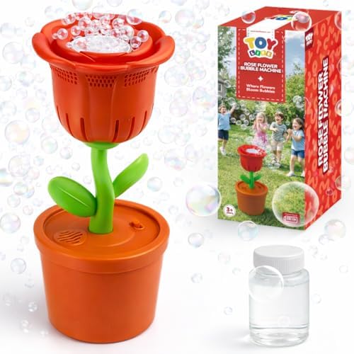 Amazon.com: TOY Life Rose Bubble Machine with LED Lights and Music ...