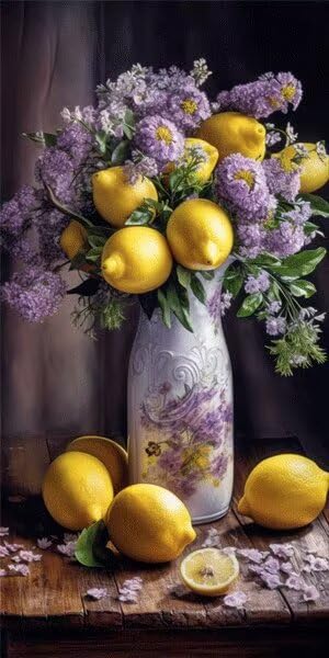 Diamond Painting Strass Complet Anti-Stress Toile Grand Format 40x120cm Motif Citron