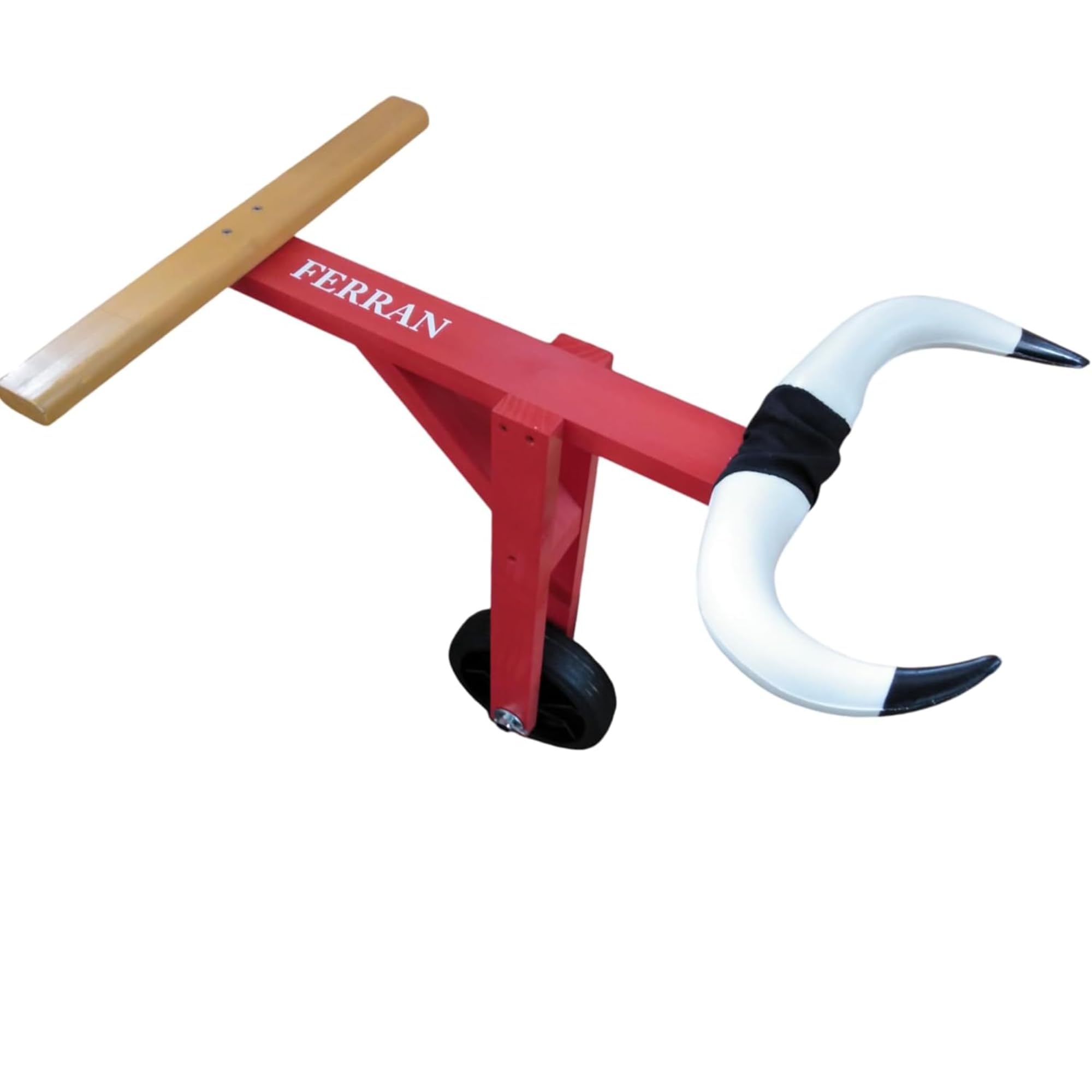 Carretón Taurino Infantil Artesanal Personalizable – Juguete de Madera Ligero y Seguro con Cuernos de Plástico para Niños de 2 a 5 Años - 50cm - AMBIENTS ARTESANIA