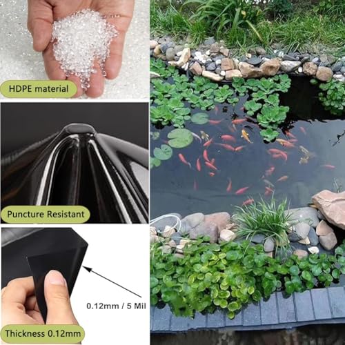 Bâche de bassin 7x10m noire en PVC flexible de 0,12mm pour bassins et cascades - 6