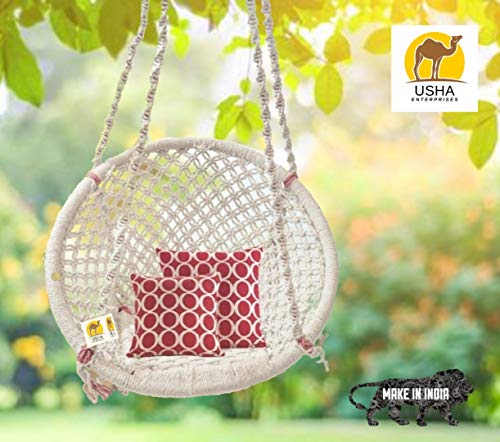 Swingzy Cotton Netted Rope Hanging Swing Chair for Adults & Kids/...