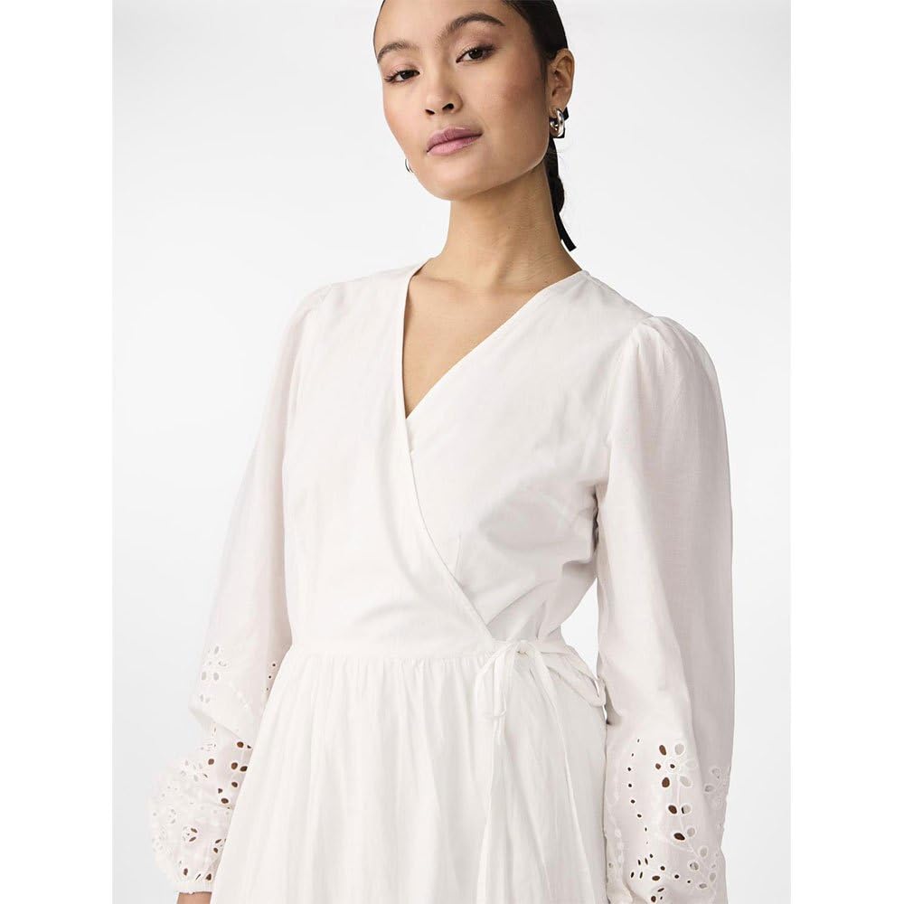 Y.A.S Yasluma Ls Long Wrap Dress S. Noos, Star White, S