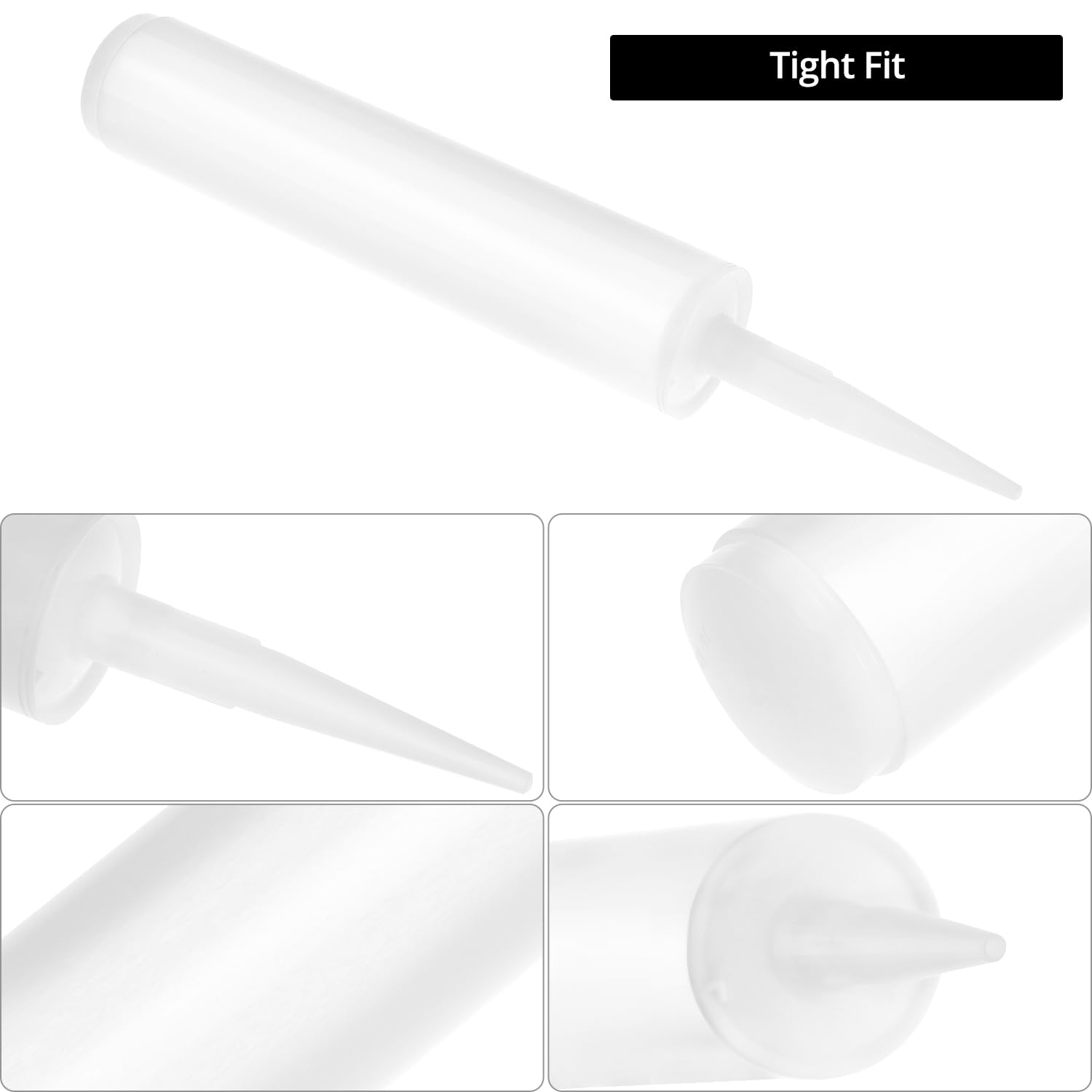 QWORK® Tubo sigillante vuoto, 5 pezzi 300 ml, cartuccia bianca, set di strumenti sigillanti, riutilizzabile