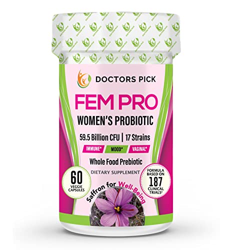 Doctors Pick Womens Probiotics â€“ Vaginal Probiotic & Mood â€“ 2 Month Supply - Supports Vaginal & Urinary Health â€“ Yeast Infection & Bacterial Vaginosis Probiotic â€“ Immune Health â€“ Vegan - Organic