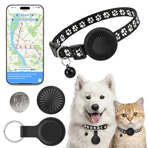 Katze GPS Tracker Hund Kompatibel mit iOS ＆ Android, GPS-Tracker für Haustierhalsbänder Ohne ABO, 365 Tage Akkulaufzeit, Weltweite Standortverfolgung, IP67 Wasserdicht, Geeignet für Katzen, Hunde usw.