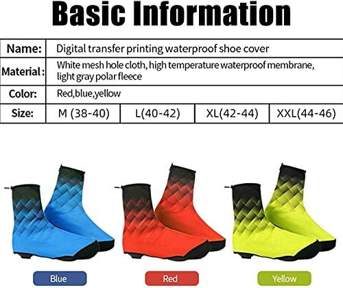 Waterproof Silicone Shoe Covers for Winter Cycling - Thermal Warm Overshoes for Men, Windproof Mountain Bike Accessories, Red Cycling Shoe Covers
