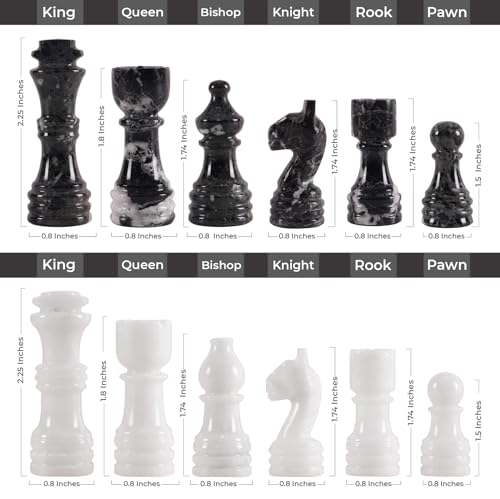 Set de Ajedrez de Mármol 12 Pulgadas con Caja de Almacenamiento miniatura 3