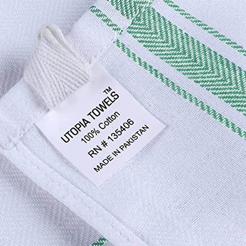 Utopia Towels Kitchen Dish Towels - 100% Cotton Dish Towels - Reusable Cleaning Kitchen Towels - Super Absorbent - Washable Dish Towels - 15 X 25 Inches (12-Pack, Green) #TOP6