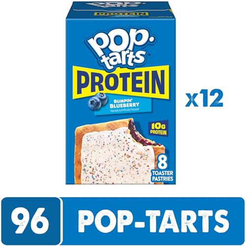 Image of Pop-Tarts Protein Toaster Pastries, 10g Protein, Bumpin' Blueberry (12 Boxes, 96 Pop-Tarts)