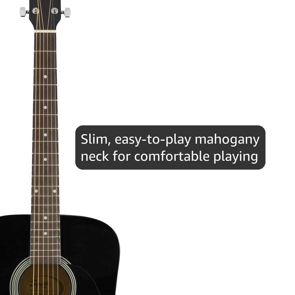 Squier SA-150 Dreadnought Acoustic Guitar, Black