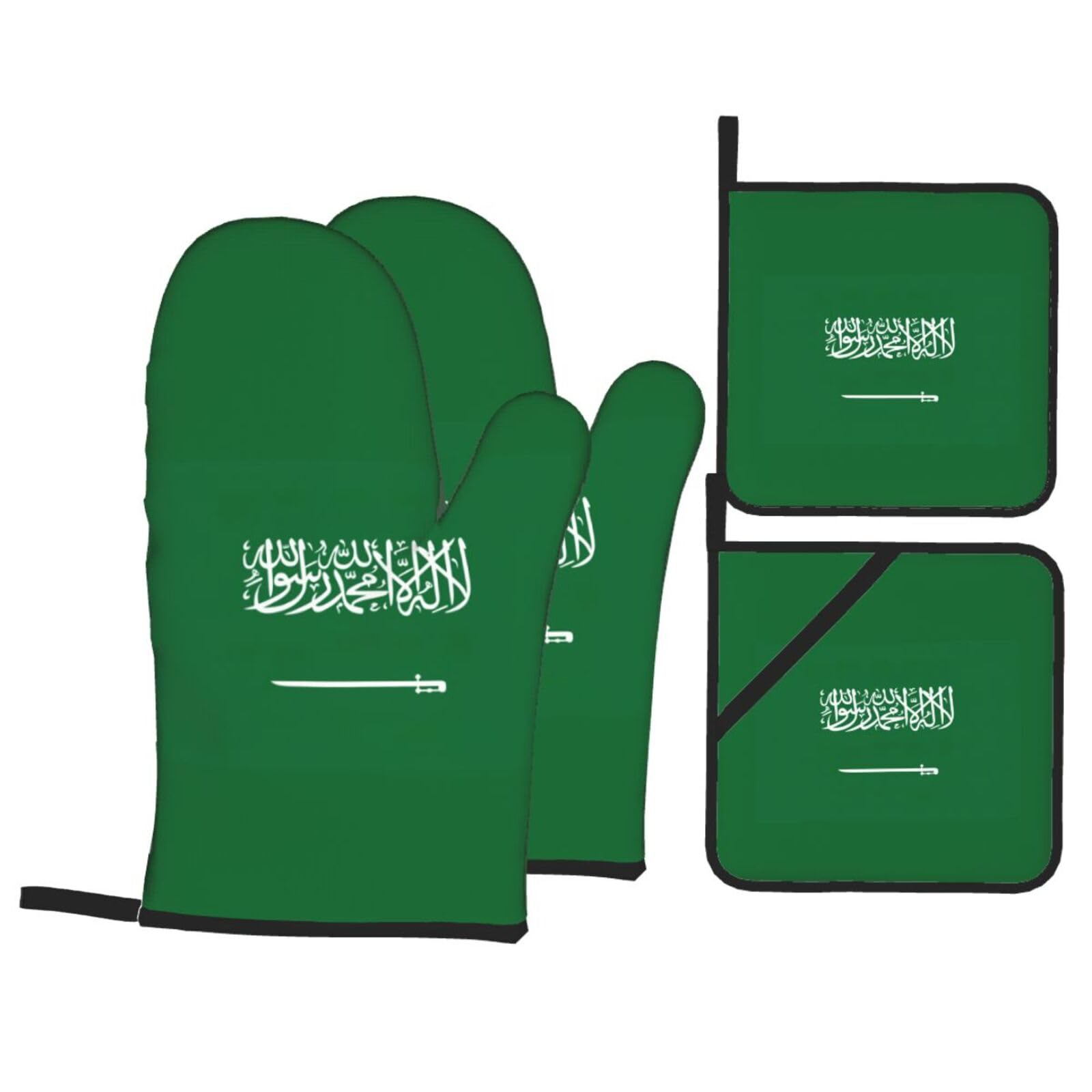 Gants de cuisine drapeau Arabie Saoudite pour manipuler vos plats chauds