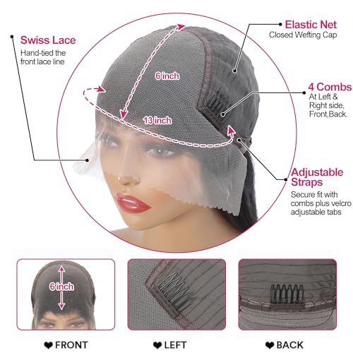 30 inch 13x6 lace front wigs human hair 200 density straight hd lace front wigs pre plucked straight glueless human hair 13x6 hd frontal human hair wig for women