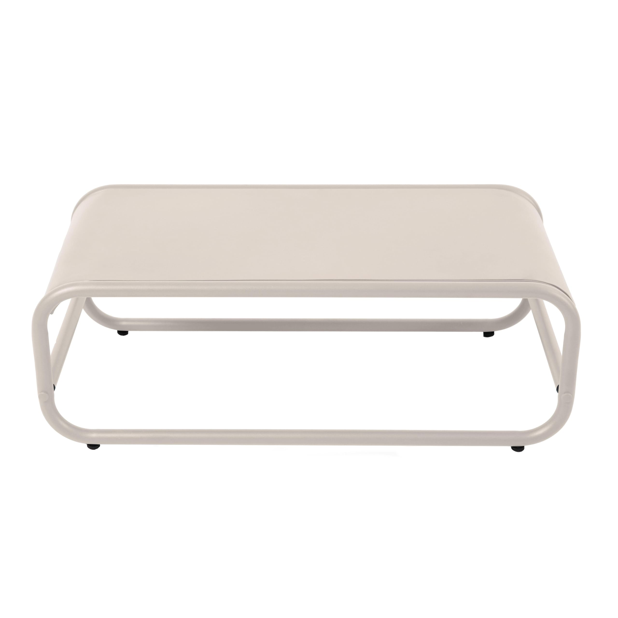 Oviala Table Basse de Jardin en métal 85x40x30 cm Beige