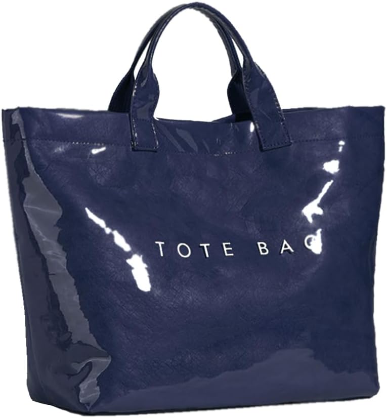 KAMEILONG Women's Large PVC Tote Bag Letters Print Handbags Paper Shoulder Bag Clear Shopping Hobo Bag