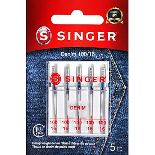 SINGER Denim Sewing Machine Needles, Size 100/16-5 Count