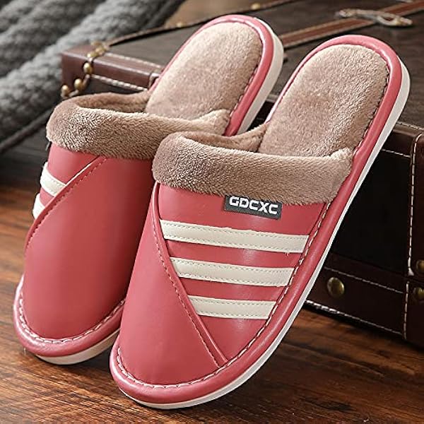 Kirin-1 Slipper Memory Foam Pluche Verwarming, Herfst en winter katoenen slippers mannen en vrouwen thuis warme non-slip Pu oppervlak waterdichte anti-fouling katoenen slippers