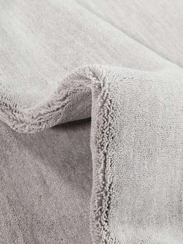 RugVista Handloom fringes, Dywan, Nowoczesne, 250 x cm, Kwadratowy, Wysoki, Pokój dzienny, Sypialnia, Czyścić wyłącznie chemicznie, Certyfikat Care & Fair, Srebrny