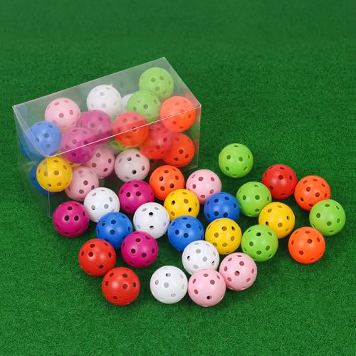 Bac-kitchen - 26 Pack Plastic Golf Balls, 42mm Training Mini Balls, Practice Limited Flight Golf Training Ball Hollow Swing Practice Indoor Golf Balls for Backyard Driving Range or Outdoor (Multicolor)