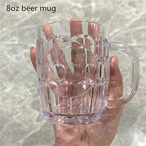 Mini Plastic Beer Mugs, 8Oz Clear Dimple Stein Beer Mug Suitable For Children/Kids, Dishwasher-Safe, Bpa Free (10 Pcs) #TOP6