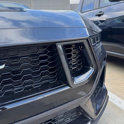 Image of 2024+ Mustang GT & GT Premium Front Grill Inserts (ABS Plastic (Carbon Fiber Look))