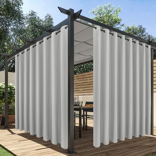 HolidayIdeas Extra Wide Outdoor Curtains for Patio Waterproof, 2 Panels