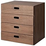 無印良品 スタッキングチェスト 幅37×奥行28×高さ37cm 引出し4段 ウォールナット材突板 12381211