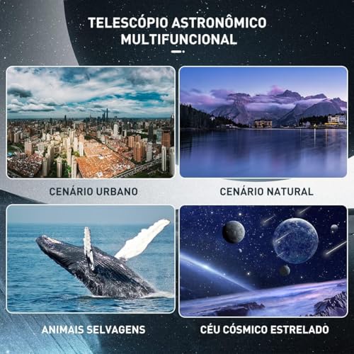 Kit Telescopio Astronômico Luneta F36050 Profissional Portátil Completo com Tripé