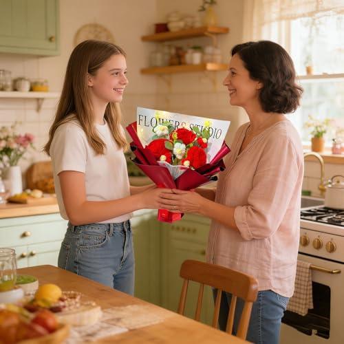 Patron tricot bouquet fleurs de luxe avec LED projet laine - 5