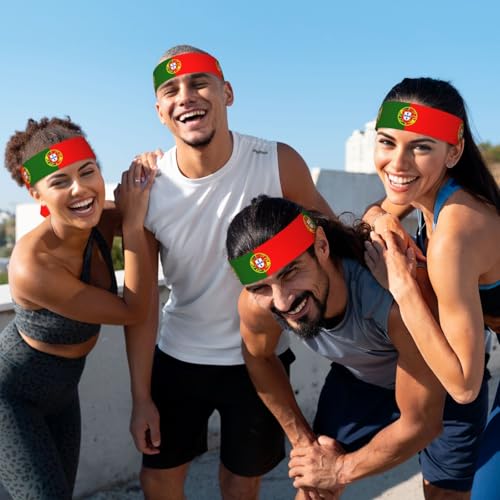 YQxwJL Bandeaux à nouer avec motif drapeau portugais pour hommes et femmes, bandanas réglables pour le sport – vue 9