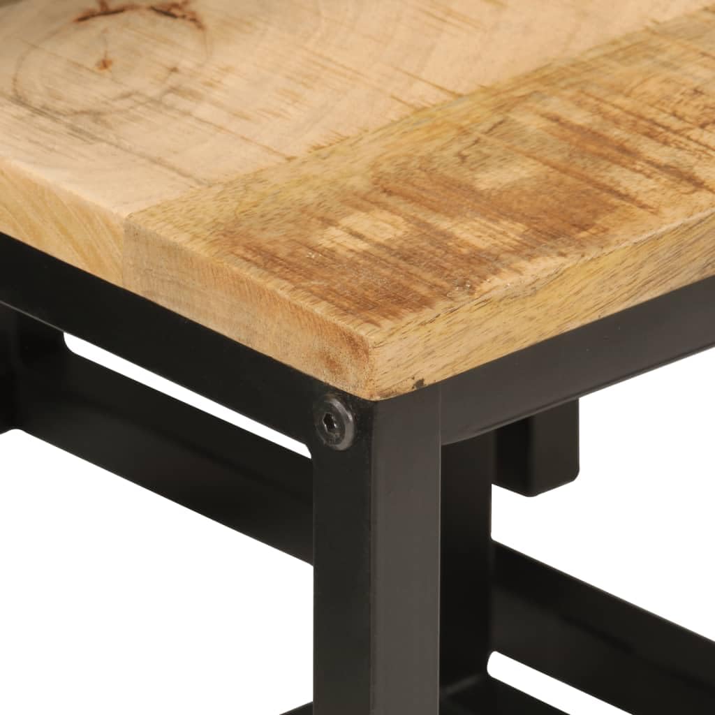 Juego de 3 mesas nido de madera maciza de mango y hierro, mesa baja nido de 3 piezas para sala de estar, mesa auxiliar multiusos para dormitorio y oficina, diseño encajable y resistente.