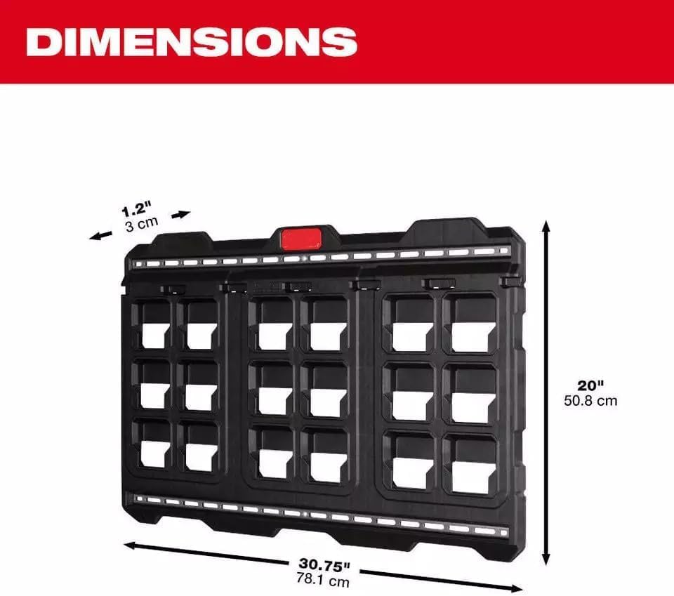 Suitable for Milwaukee 48-22-8497 PACKOUT Large Wall Plate w/Metal Mounting Tracks