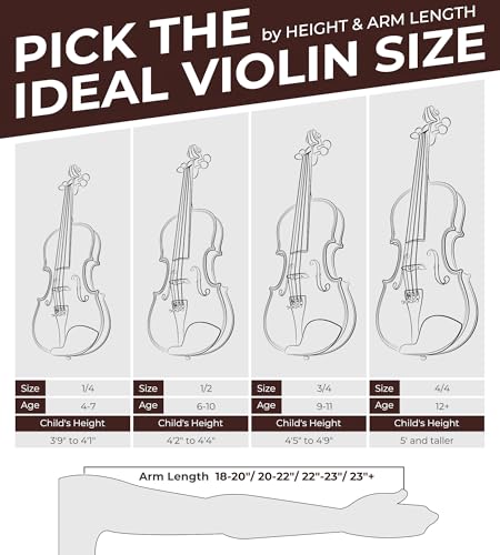 Vangoa Violin 4/4 Full Size Set Fiddle, Handcrafted Starter Acoustic Violins Kit with Solid Wood Side Board, Lightweight Hard Case for Beginners, Teens, Age 12+, Adults, Right Handed - Image 8