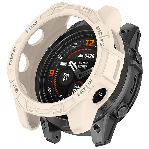 Muovrto Protective Cover for Garmin Fenix 7X/Fenix 7X Pro,Anti Drop TPU Protective Case for Garmin epix Pro (Gen 2)51mm (Black+khaki) - Image 4