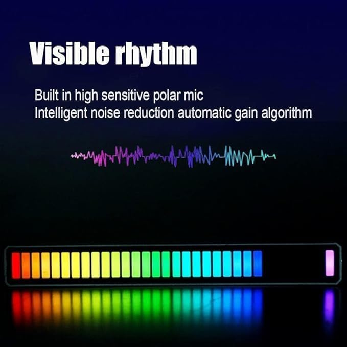 Image of 32-Bit RGB Rhythm Light Sound Control Voice Activated for Desktop Table Gaming Room Car TV DJ and Home Rechargeable | Night Light (Rhythm-Light)