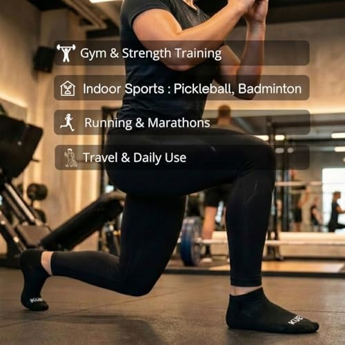 Image of KUE Compression Ankle Socks For Men & Women I Improved Blood Circulation, Pain Relief, Daily Use, Running & Sports, Premium Fabric, Moisture Wicking I Ankle Length Sports Socks