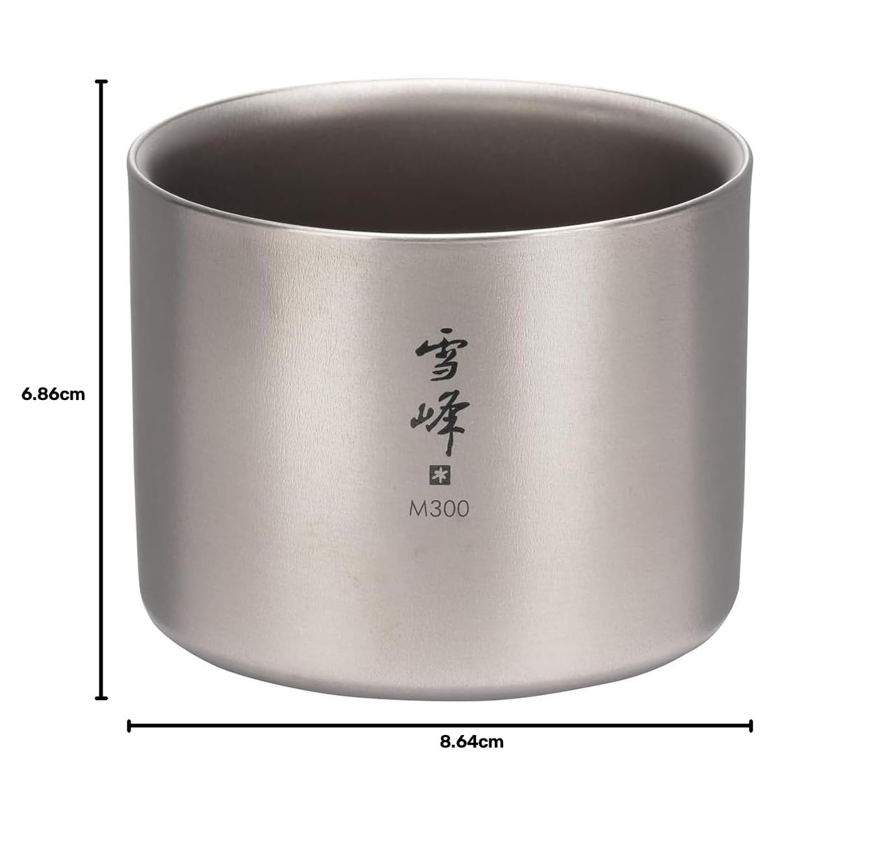 Snow Peak Tasse empilable en titane à double paroi M300, gris, ultra léger, tasse japonaise en titane pour camping et plein air