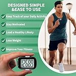 Pedometer Walking Simple 3D Step Counter with Clip and Lanyard, Activities Fitness Tracker Without Smartphone, Accurate Step Tracker for Women, Men, Seniors - Image 3