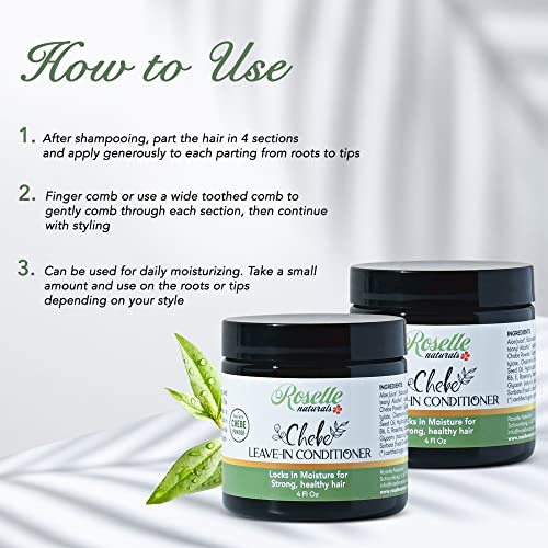 Roselle Naturals Chebe Leave-In Conditioner Moisturizing Hair Repair With Chebe Powder, Chebe Oil And Rosemary Essential Oil For Hair Growth #TOP3