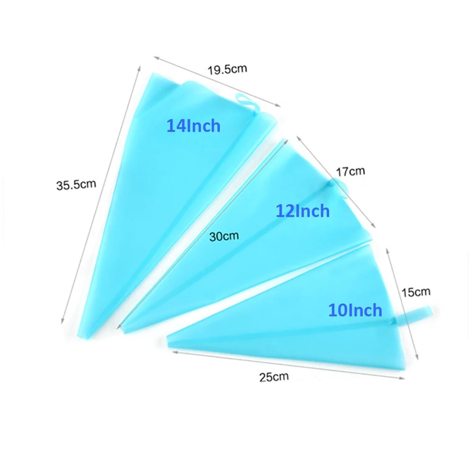 Spritzbeutel, Spritzbeutel, 10 Stück, 25,4–55,9 cm, wiederverwendbare TPU-Spritzbeutel for Dekorieren von Kuchen, Zuckerguss(22 Inch)