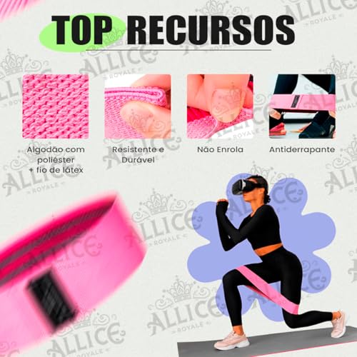 Super Kit Com 3 Mini Faixas Band Elásticas Premium - Para Yoga, Pilates & Crossfit Extensor Treino M