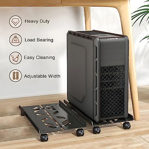 Kriico Computer Tower Stand, Adjustable Heavy-Duty Cpu Stand Cart, Mobile Metal Pc Tower Stand With Rolling Casters, Large Cpu Raise Fits Most Pc Gaming Desk Accessories #TOP3
