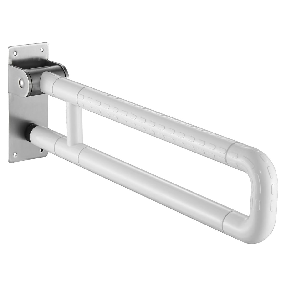 BATH GURU U Shape Heavy Duty High Grade ABS and Stainless Steel Grab Bar Safety Rail Handle for Senior Citizen Wall Mounted Grab Bar for Toilet Bathroom Bathtub 60 CM (24 INCH Approx.)