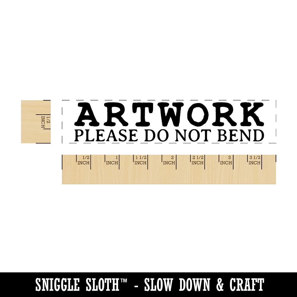 Artwork Please Do Not Bend Art Work Rectangle Rubber Stamp for Stamping Crafting - 3.75in Large