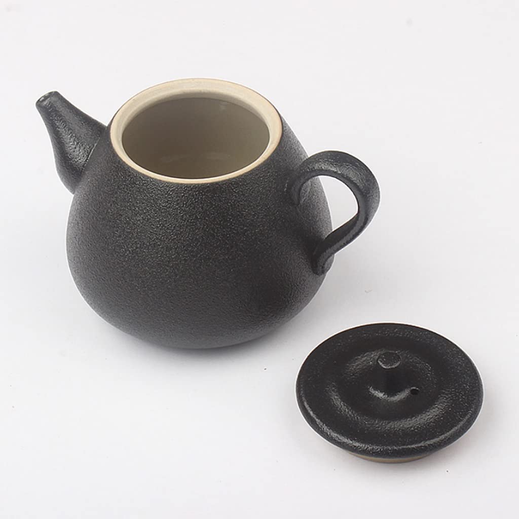 Hervidor Para Estufa 210 Ml Tetera De Estilo Japonés Tetera De Cerámica Tetera Para El Hogar Juego De Té De Kung Fu De Cerámica Negra Olla Individual Para Acampar Olla Retro Suministros De Cocina Tet