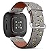 CJBROES Replacement Leather Watch Band, Compatible with Fitbit Versa 3 and Fitbit Sense of Wristband Bracelet Accessory - Animal Bear Hipster