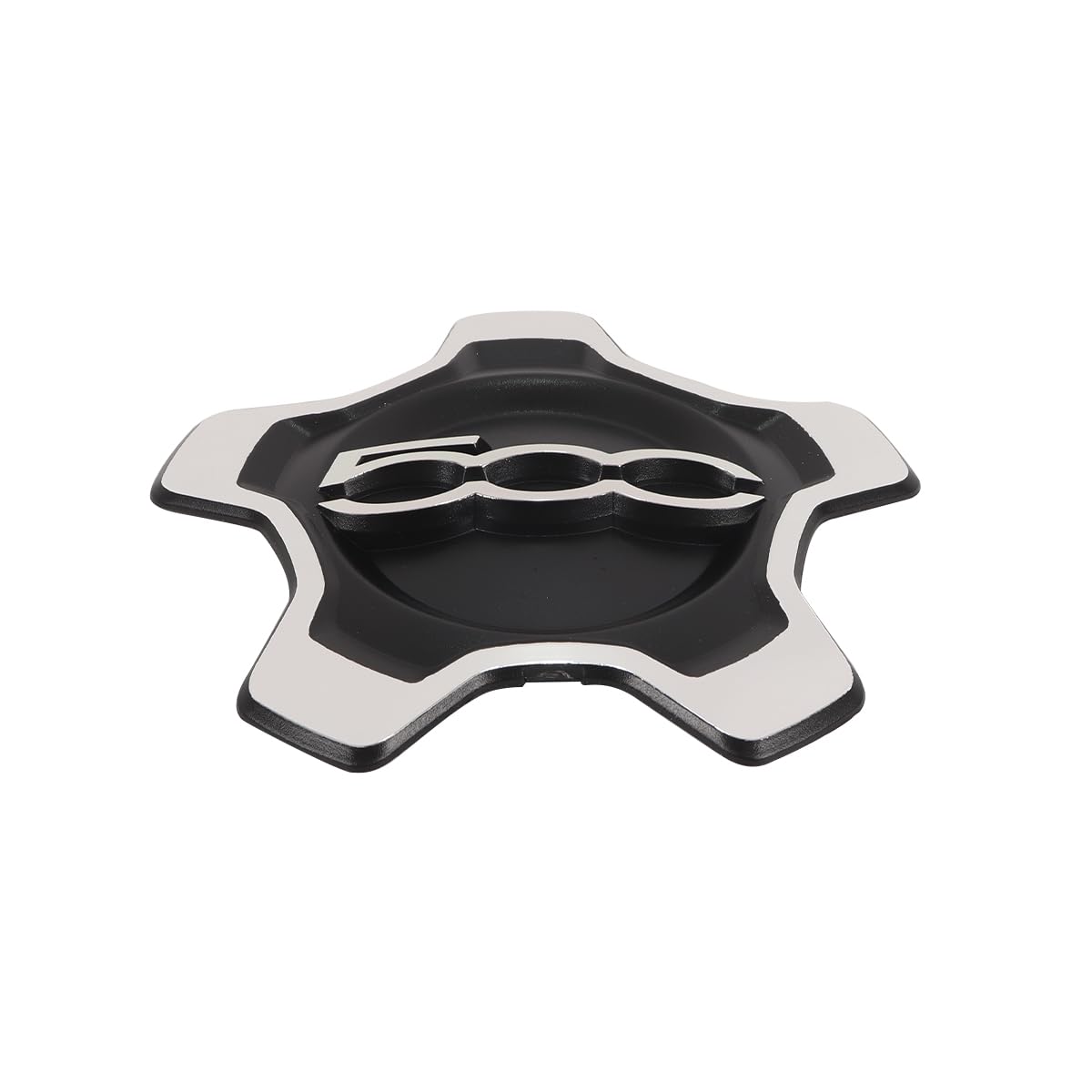 Coprimozzo Ruota Compatibile Con 500X 2016-2022 Sostituisce 735668196 735626312 735626311 (cornice Argento)
