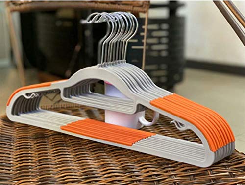 ATOLY 10 Standard Everyday Plastic Hangers, Value Pack of 10 Clothing Hangers for Coat, Sweater, Jackets, Pants, Shirts,Orange