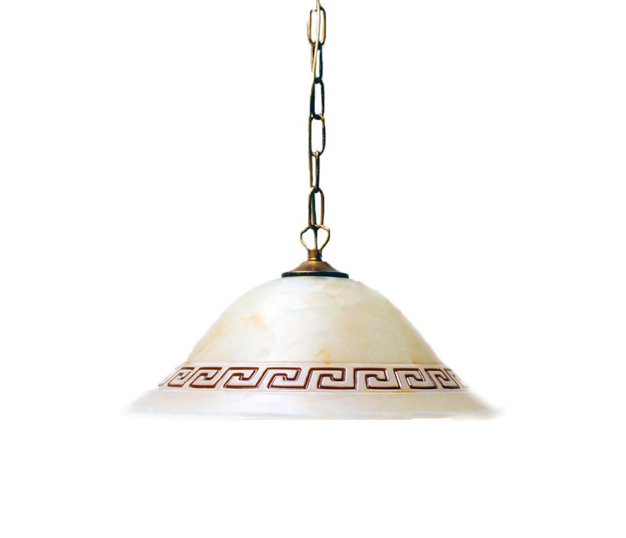 Generico Lampadario a sospensione classica in vetro marmo 1 luce Forgiato d.40 per ingresso, salotto, soggiorno, sala da pranzo, cameretta, cucina, bagno